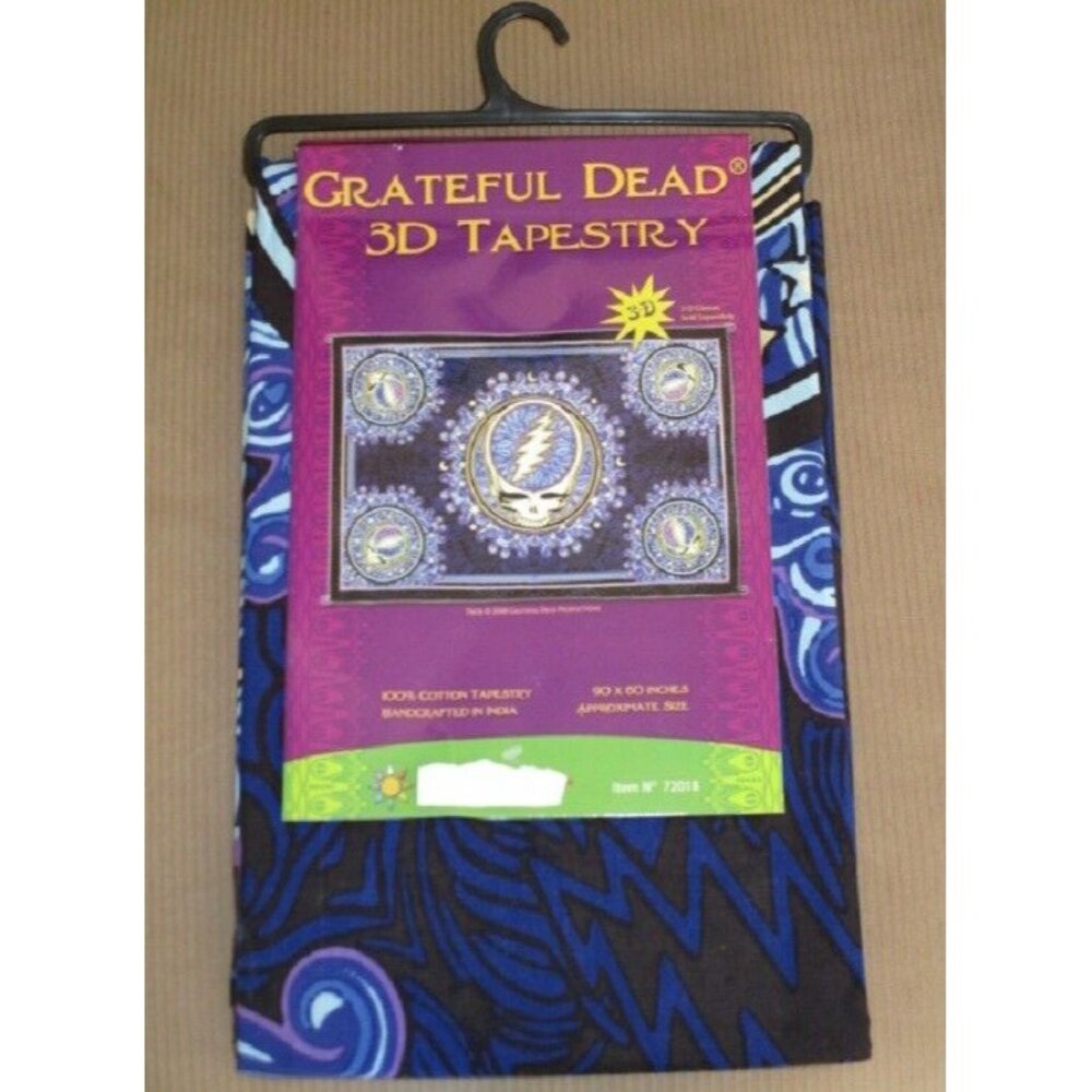 New Large 3D Blue Steal Your Face Grateful Dead Tapestry Gift Wall Hanging SYF - Picture 3 of 3